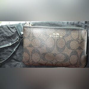 Low start Coach Coated Canvas Double Zip Wristlet